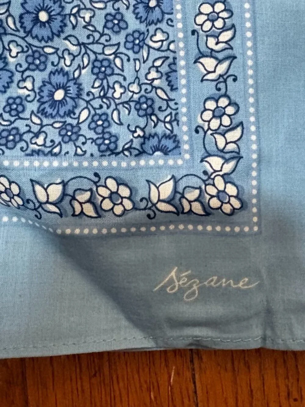 Sézane “Le Foulard Pour La Vie” Blue Floral Scarf